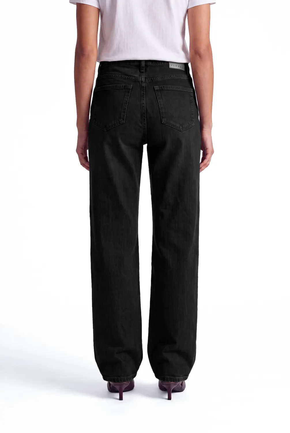 Florez Sophie Straight jeans zwart mid-waist