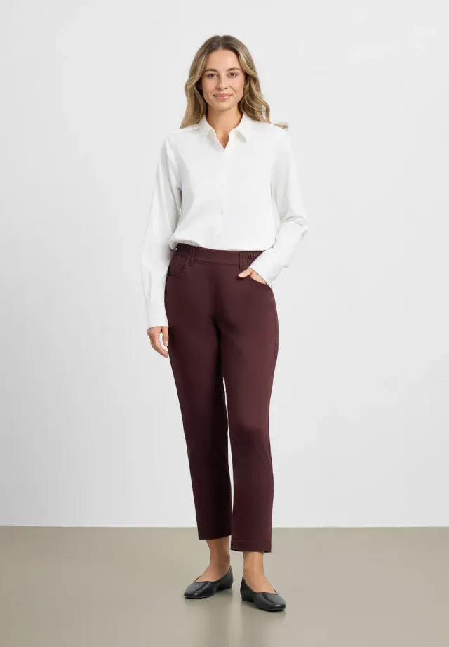 Laurie Ellie Relaxed SL damesbroek Dark Plum 69 cm