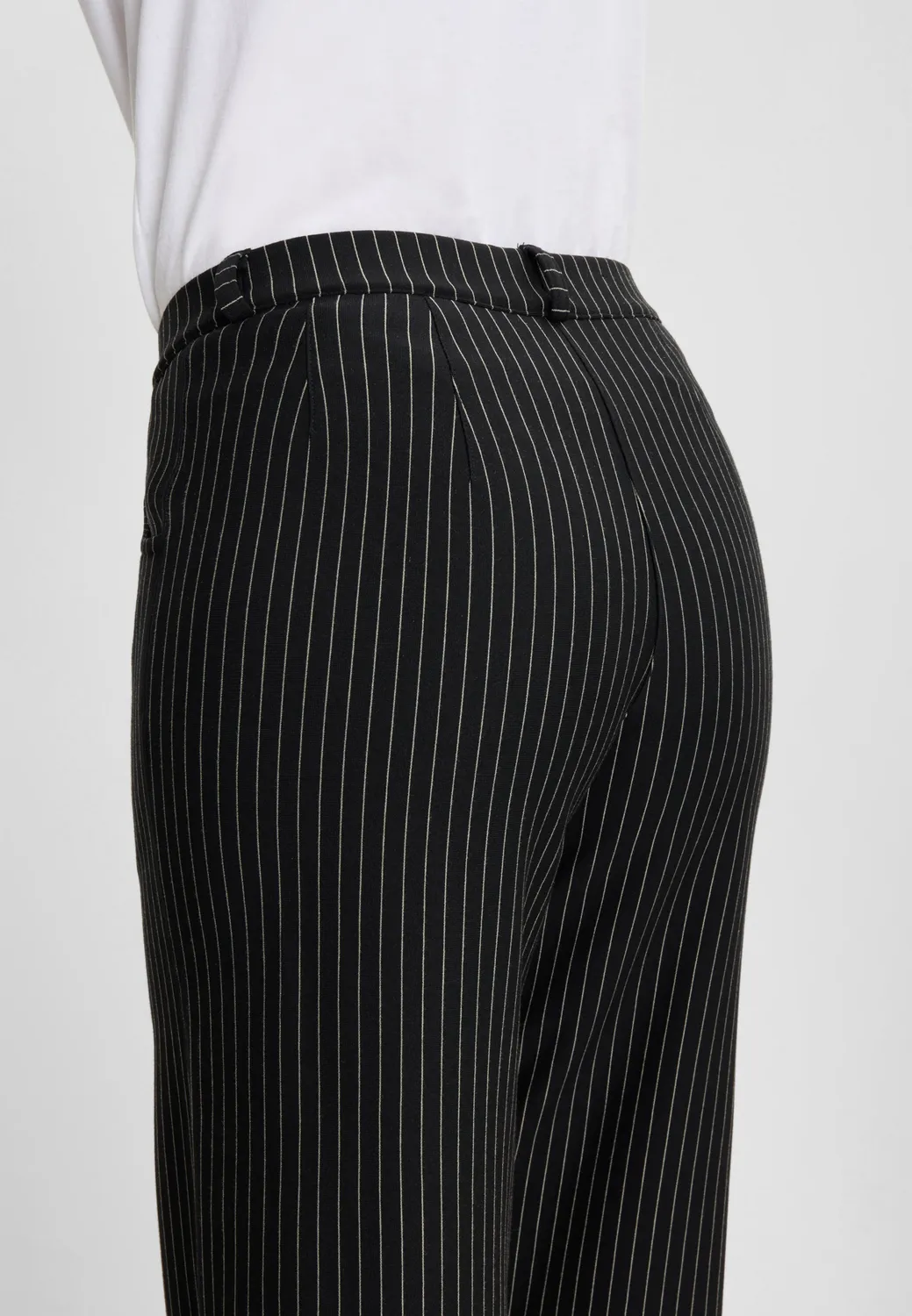 Laurie Donna Loose SL broek Black Stripe Brushed warm