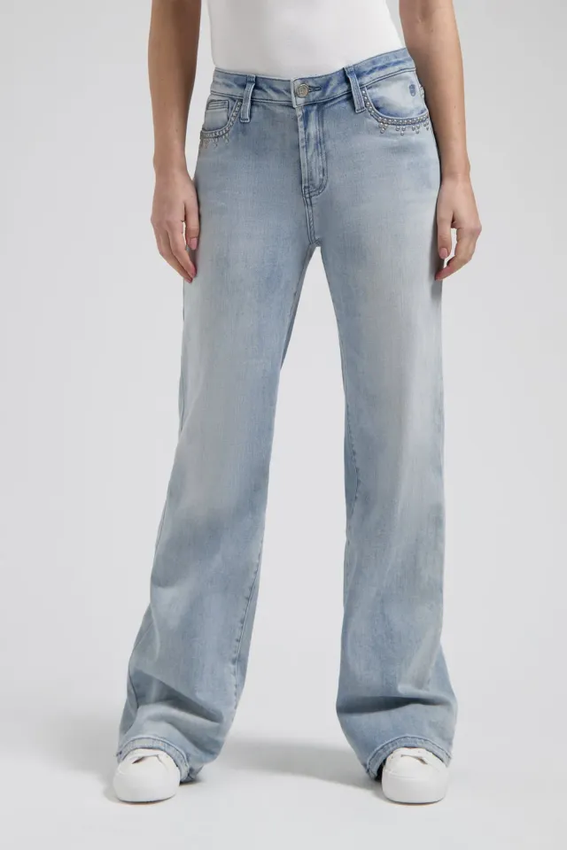 Florez Sophie Straight Studs jeans Cool Blue studs