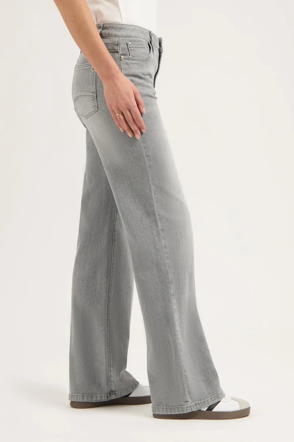Florez Sophie Straight jeans light grey stretch