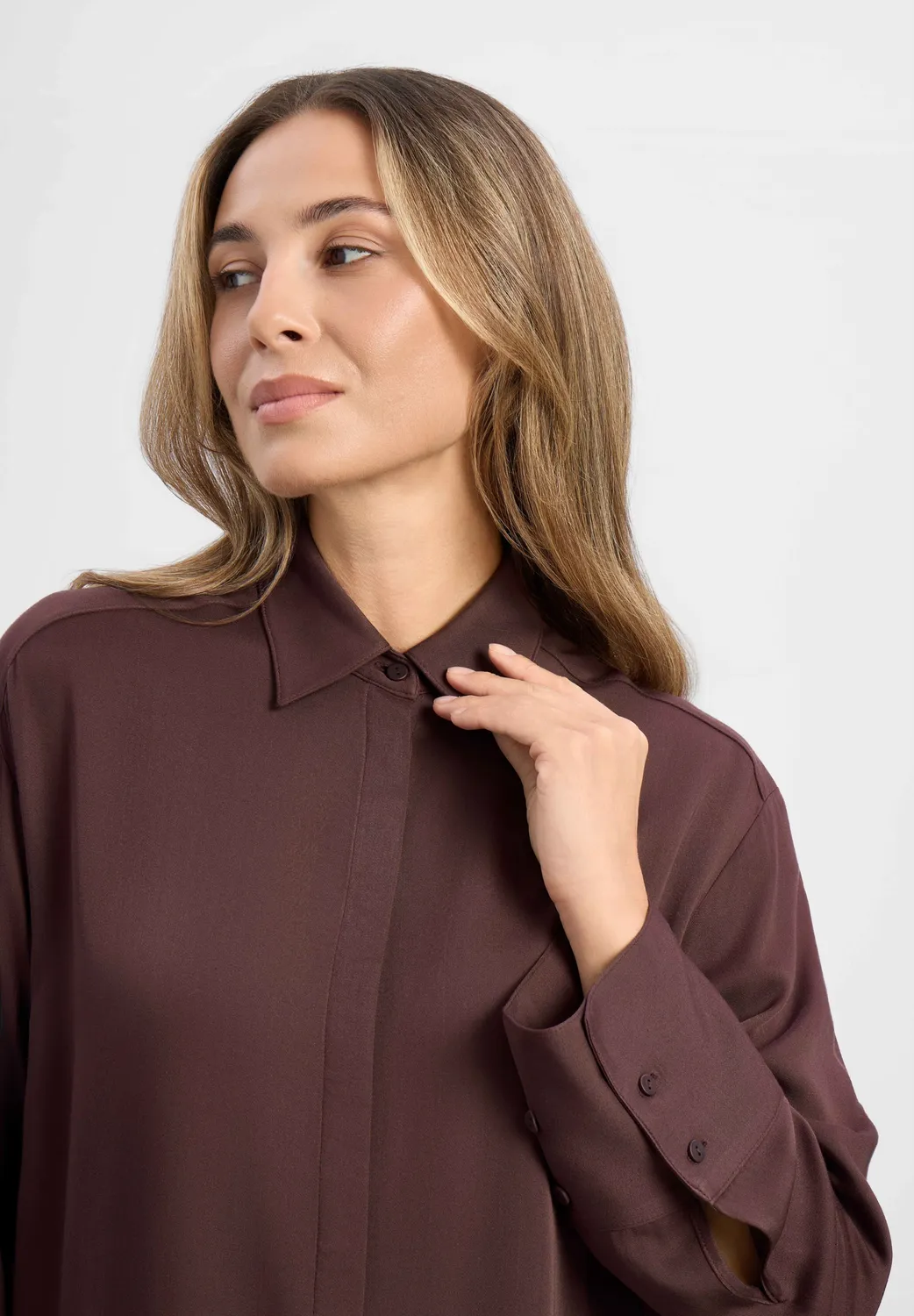 Laurie Viol dames shirt Dark Plum viscose oversized
