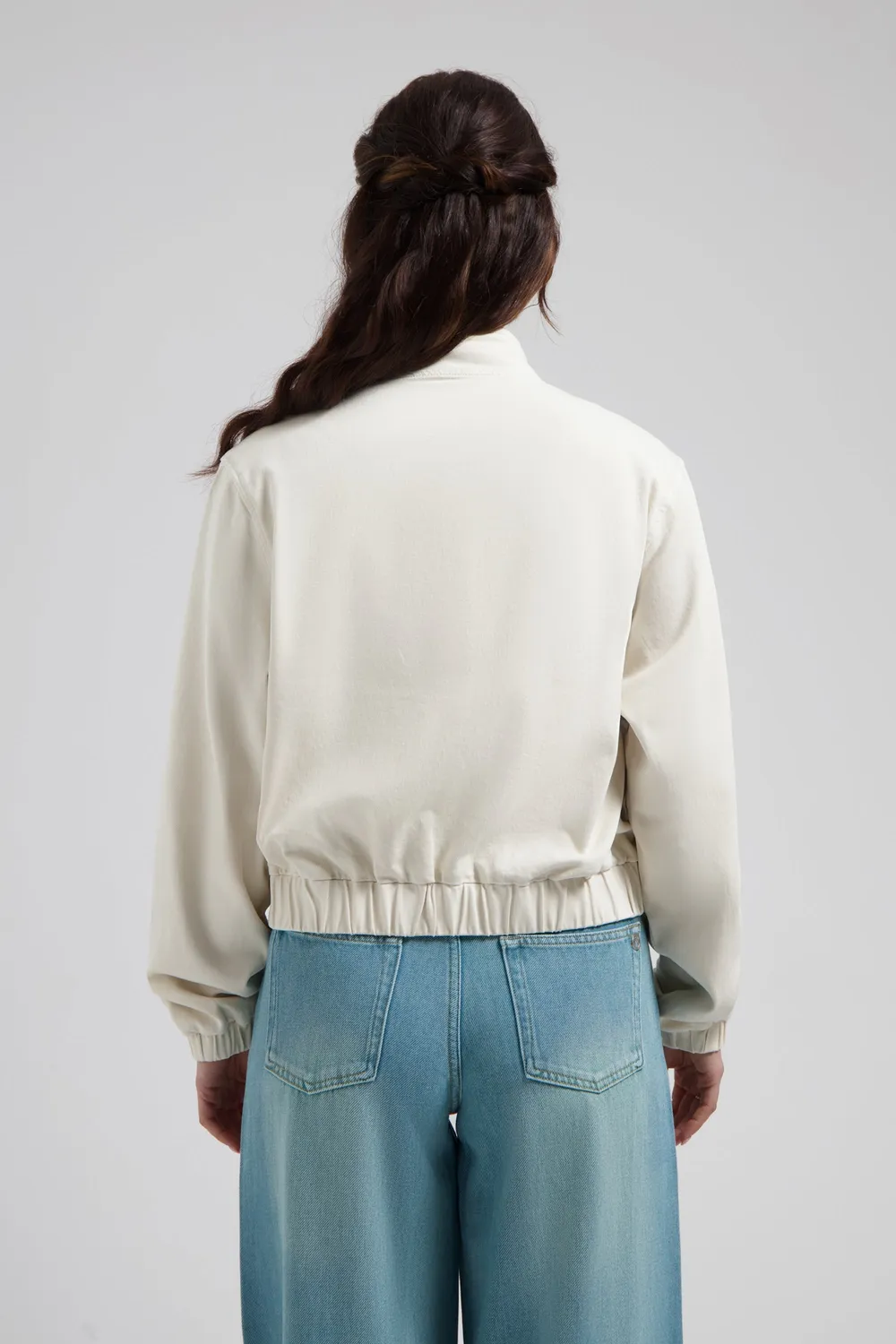 Florez Kyra jacket Soft white denim bomber licht