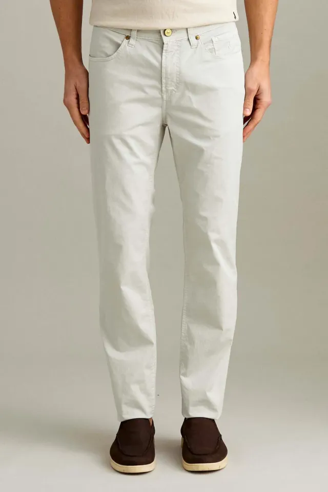 Jeckerson Jordan slim fit broek ijsgrijs stretch