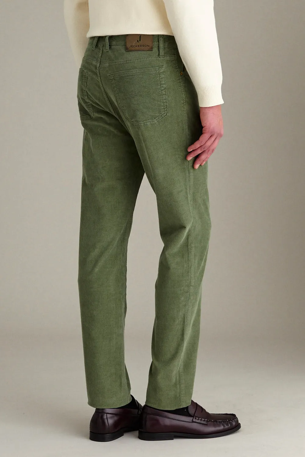 Jeckerson Jordan slim fit broek groen fluweel