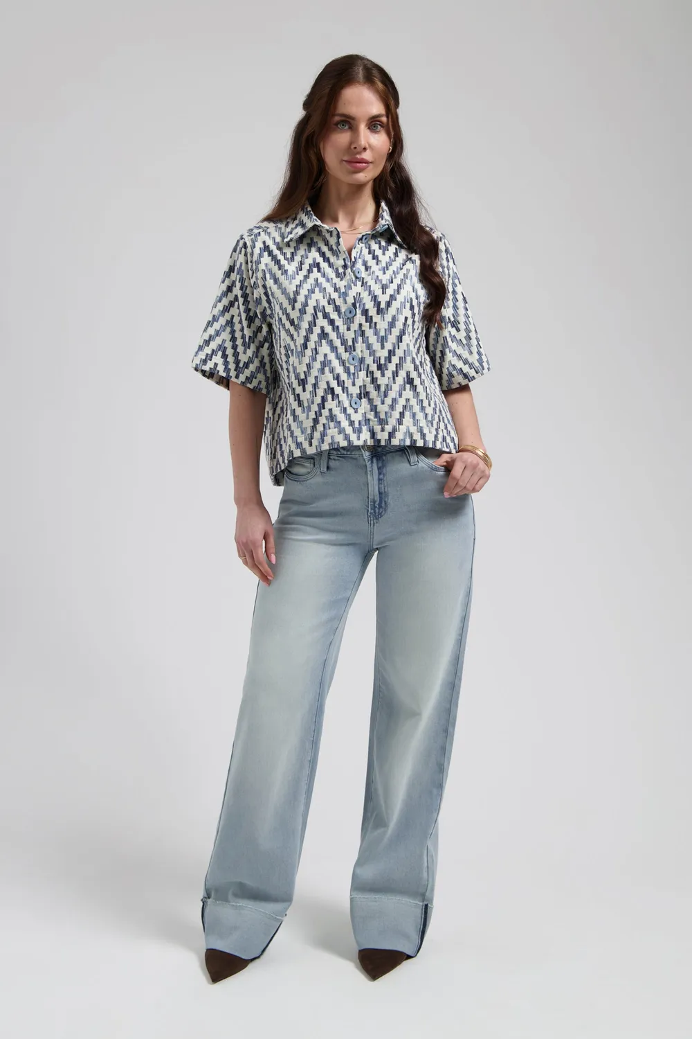 Florez Sophie Straight Roll-Up jeans Crystal Blue