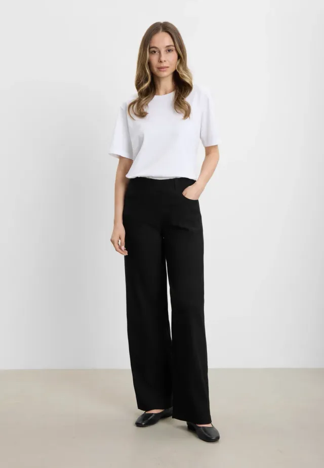 Laurie Donna Loose ML damesbroek zwart viscose