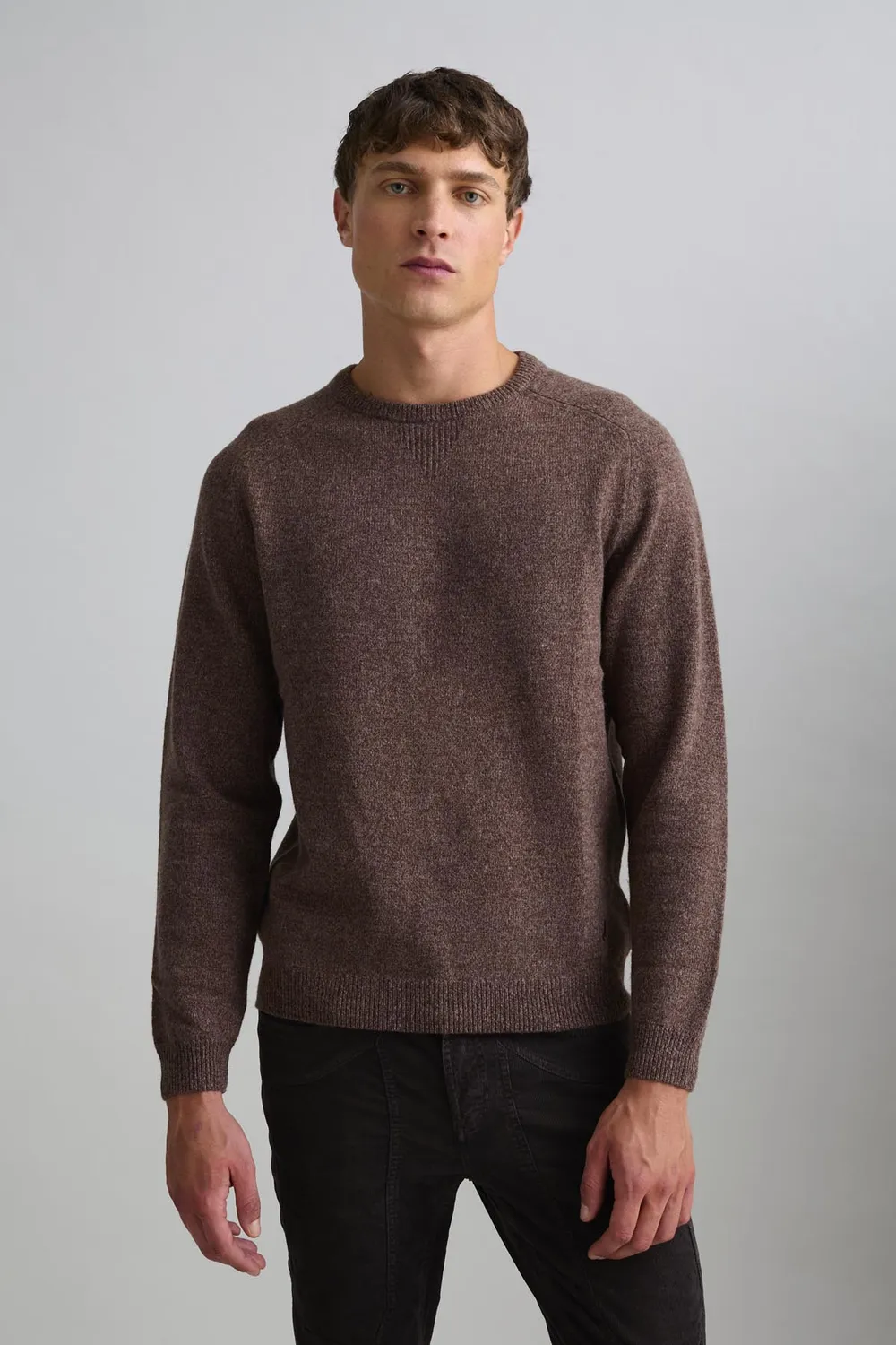 Jeckerson Raglan Trui Wolblend Bruin Melange