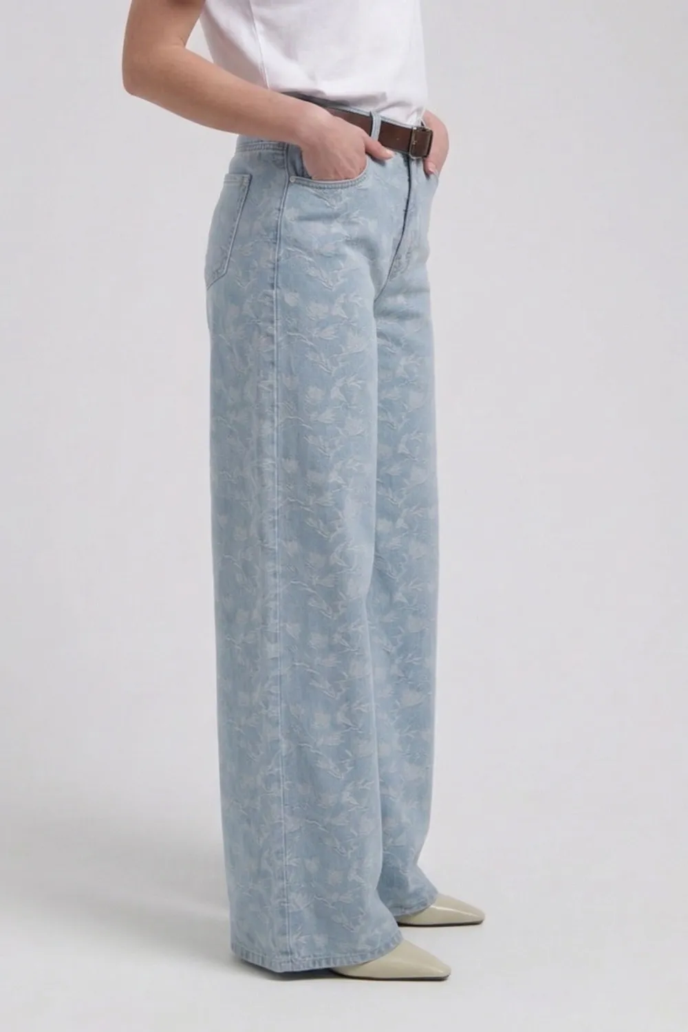 Florez Liv Wide Leg jeans Plaited Blue lichte denim