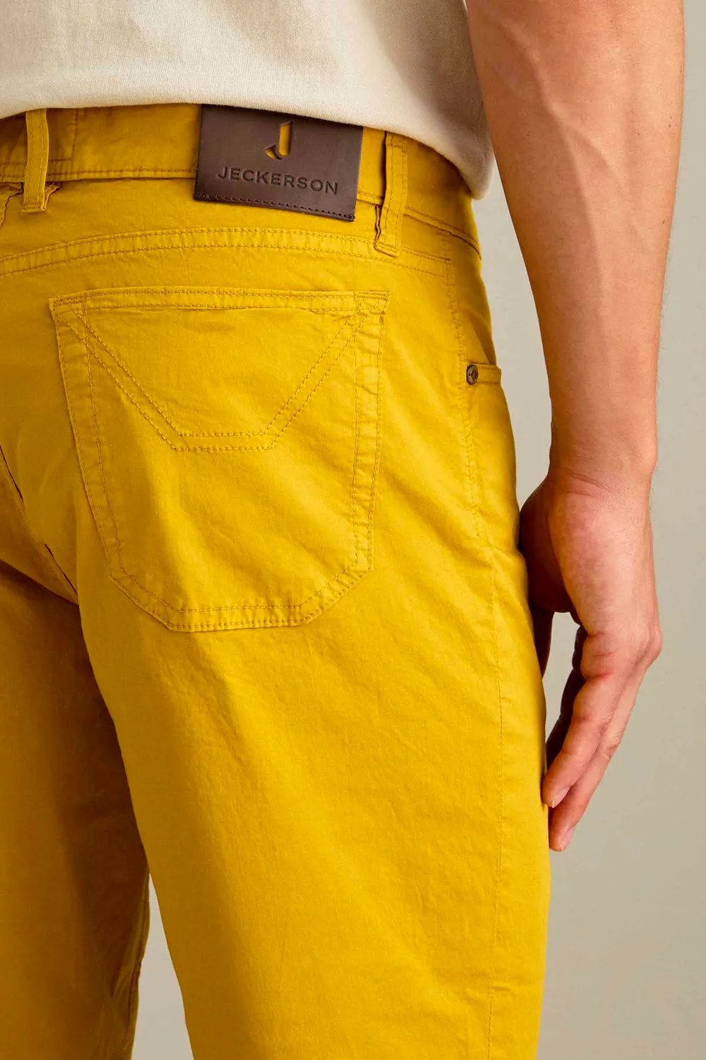 Jeckerson Jo slim fit bermuda goudgeel licht