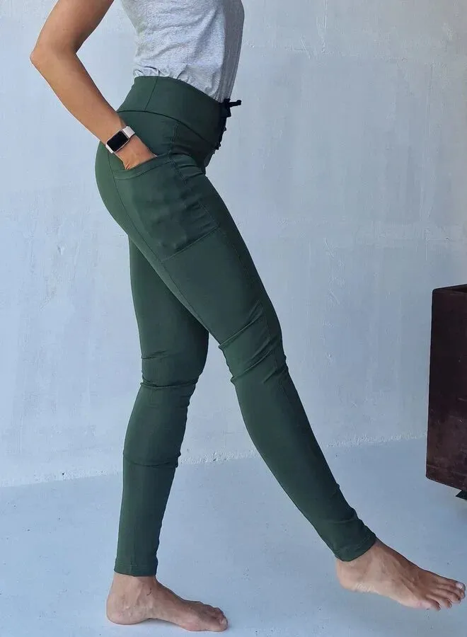 Langeleggings extra lange sportlegging kakhi 36 stretch