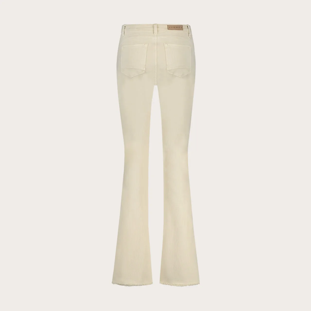 Florez Flared jeans cream met stretch