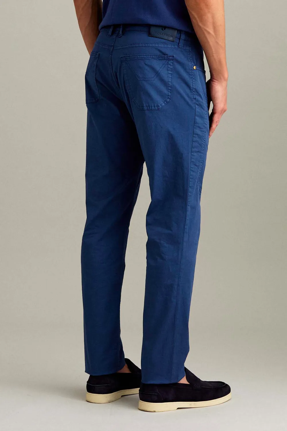 Jeckerson John Slim Fit herenbroek blauw gabardine
