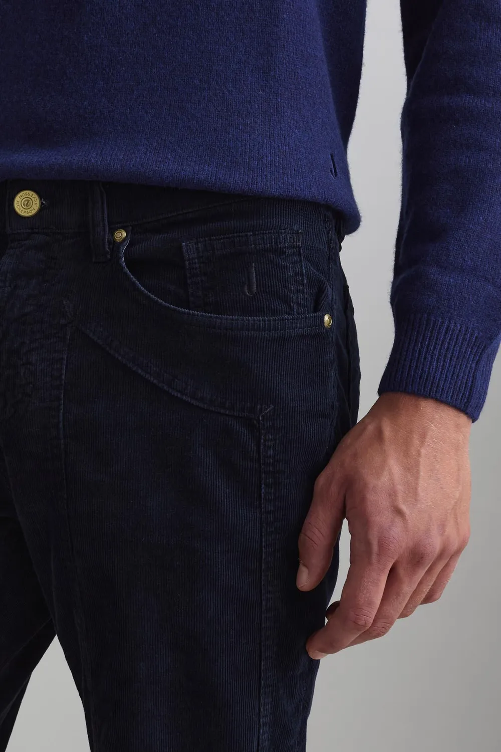 Jeckerson John broek slim fit donkerblauw fluweel