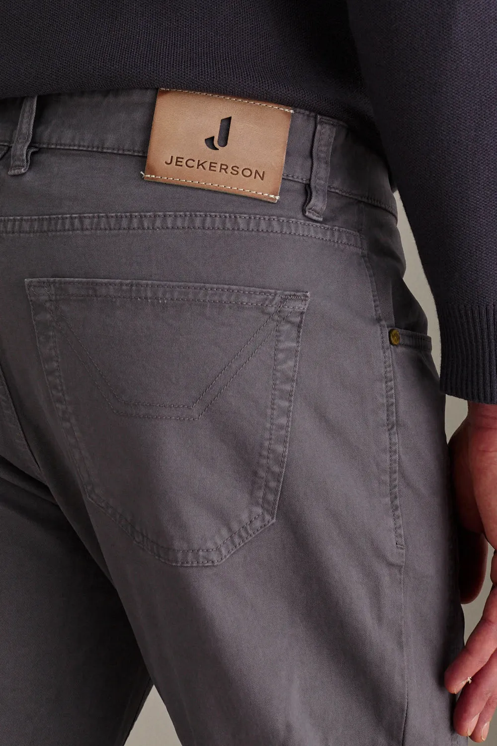 Jeckerson John slim fit broek grijs gabardine