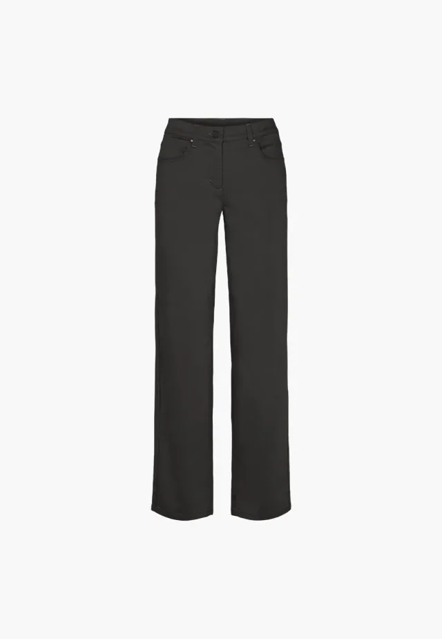 Laurie Amelia Straight ML broek zwart katoenmix