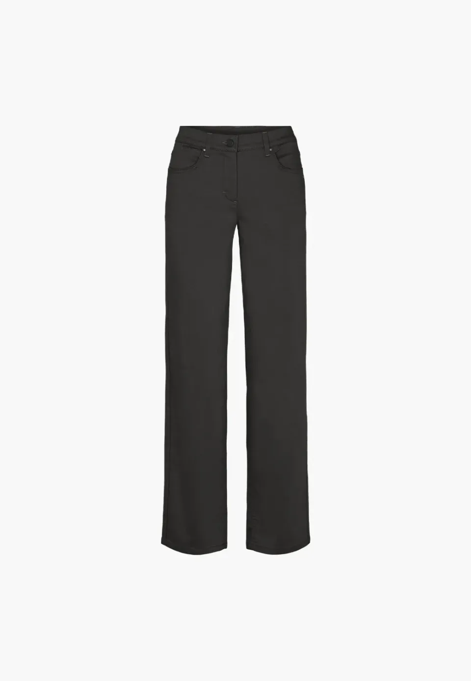 Laurie Amelia Straight ML broek zwart katoenmix