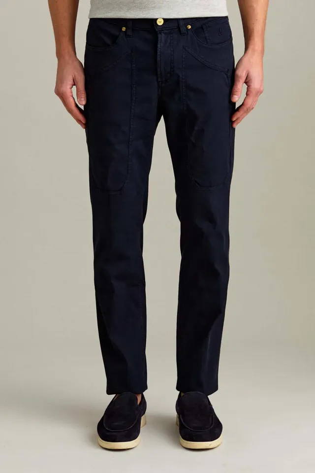 Jeckerson John Toppa katoenen broek slim fit donkerblauw
