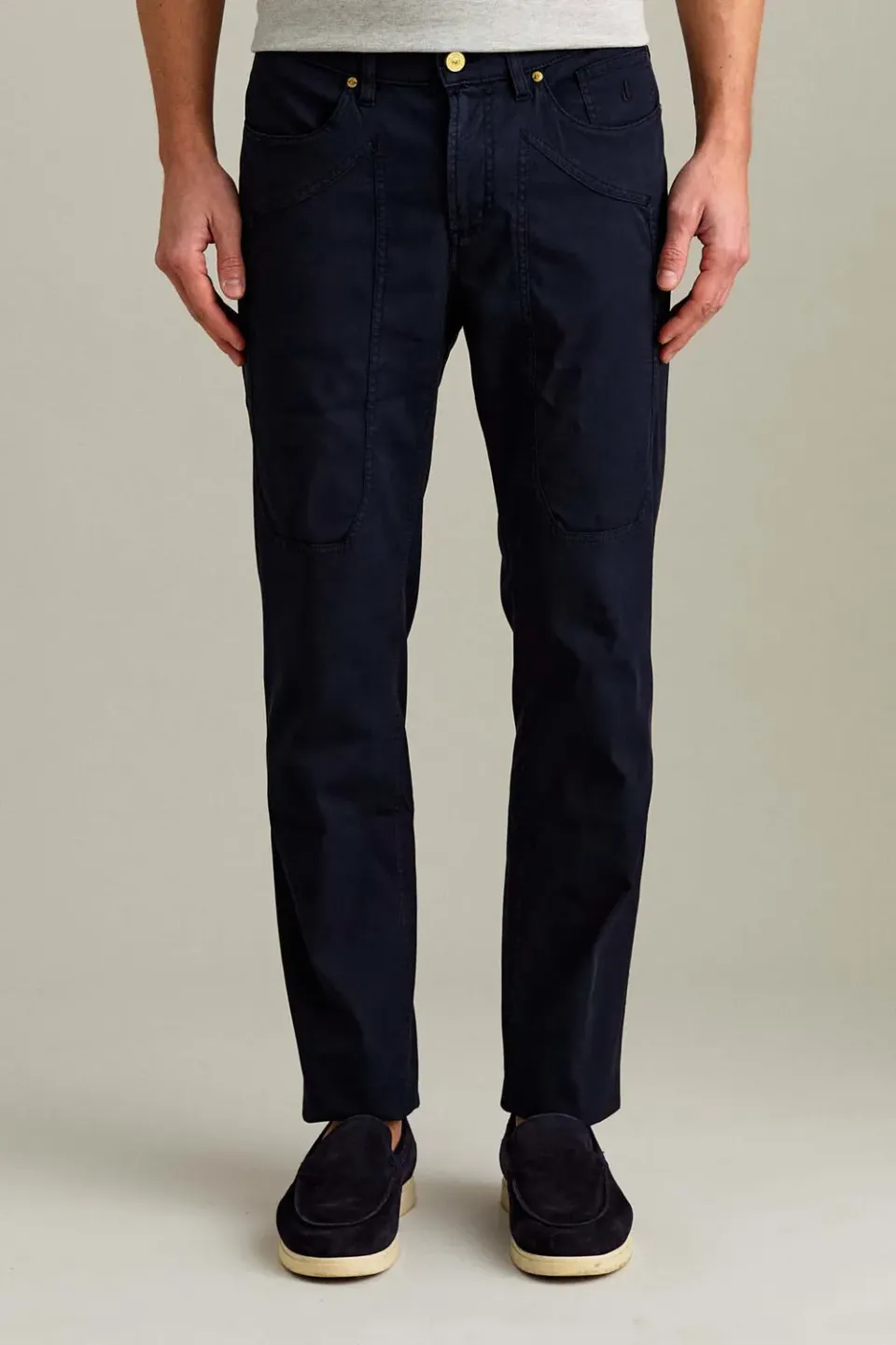 Jeckerson John Toppa katoenen broek slim fit donkerblauw