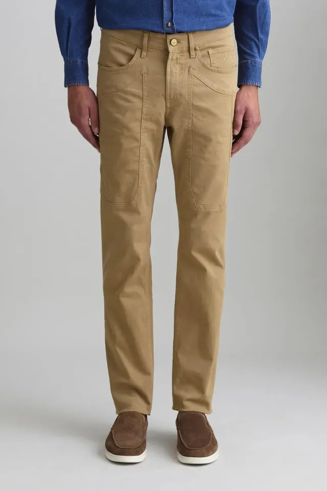 Jeckerson John slim fit broek hazelnoot katoen