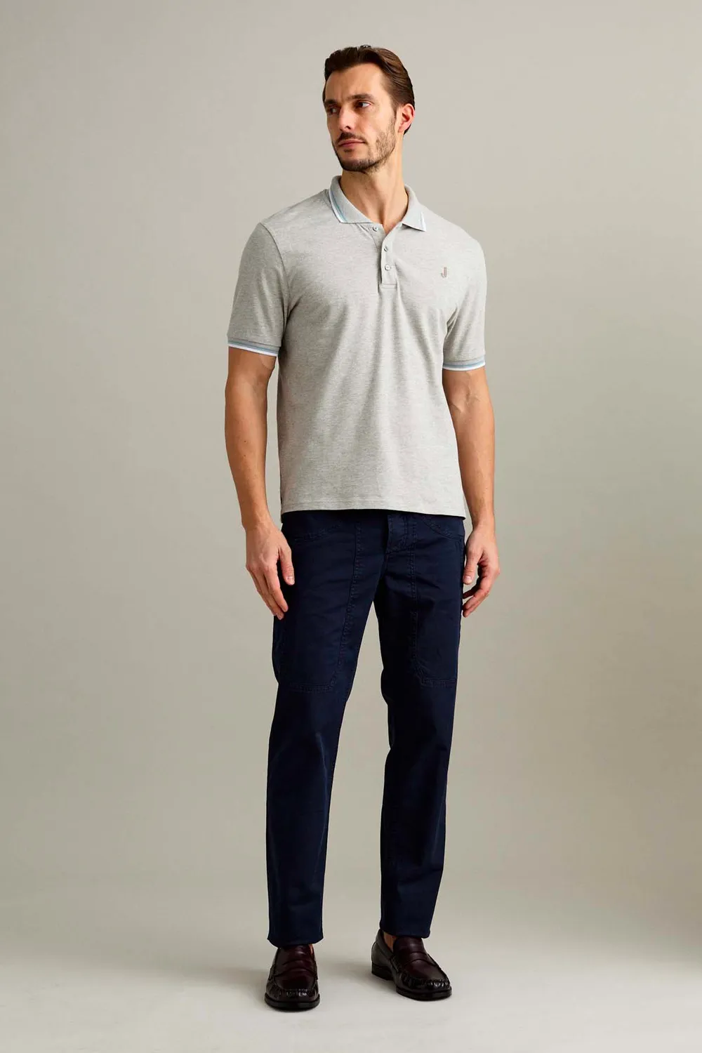 Jeckerson John slim fit broek donkerblauw gabardine