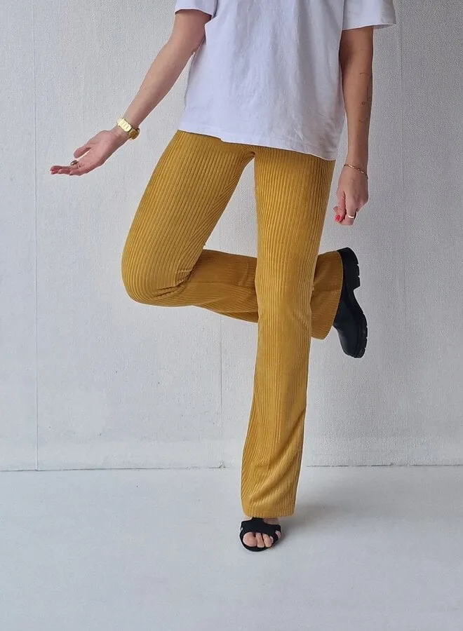 Langeleggings Flared Legging Rib Oker Tall 34 36