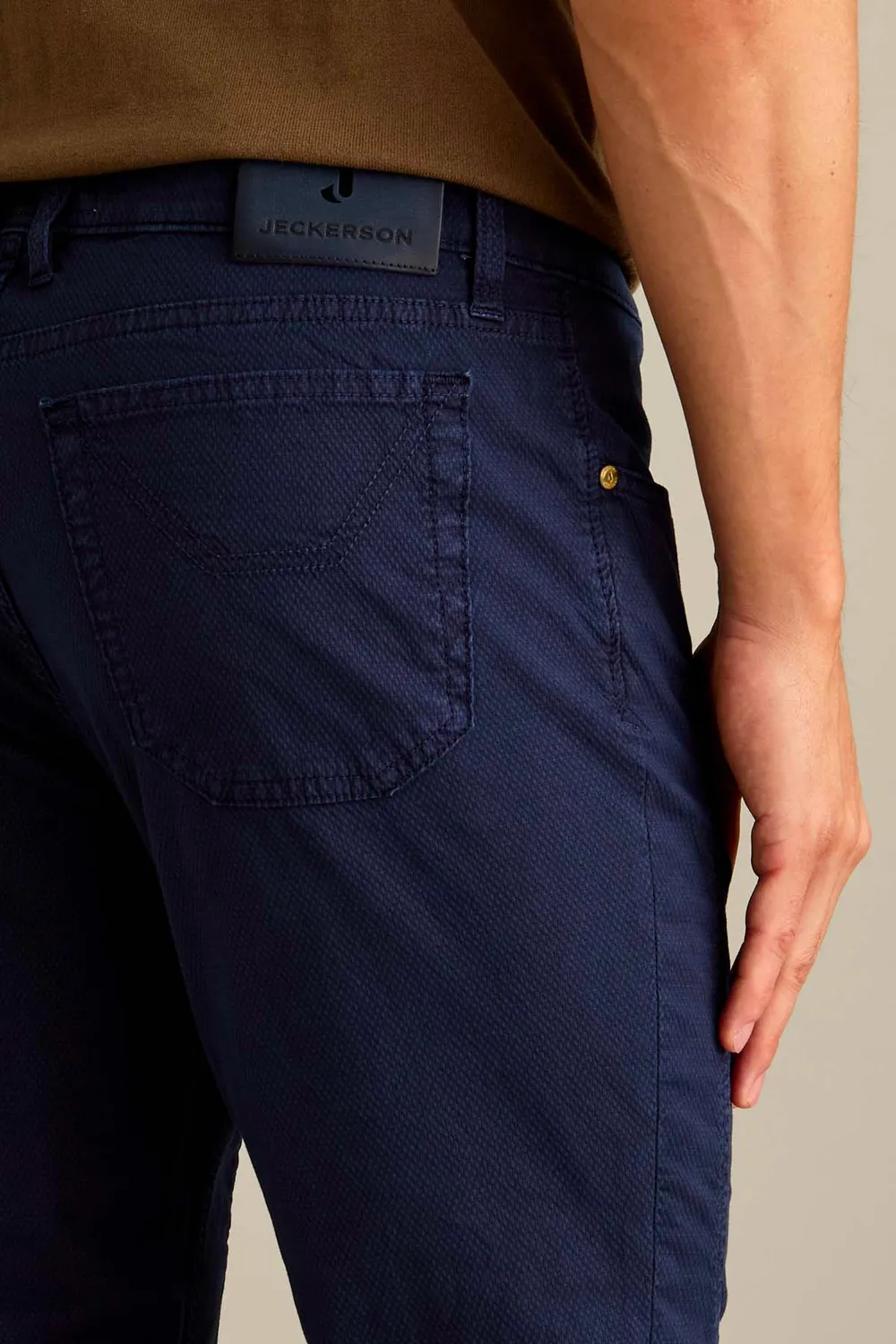 Jeckerson John slim fit broek donkerblauw katoen