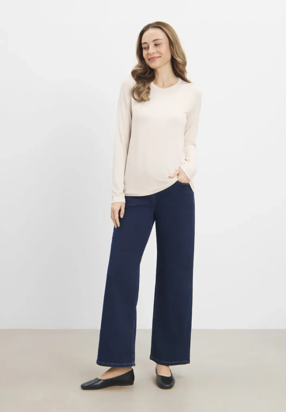 Laurie Amanda T-Shirt LS longsleeve birch viscose