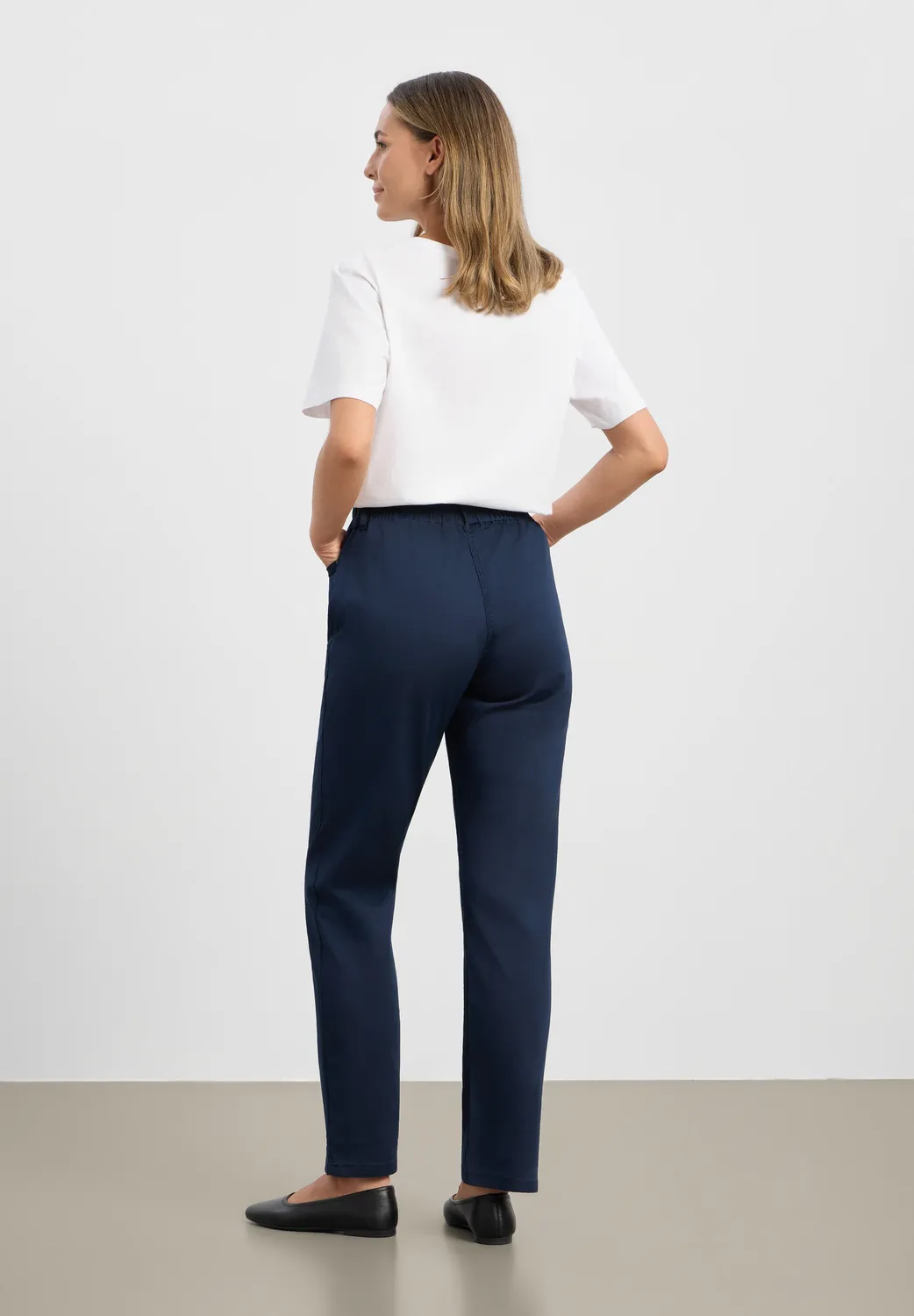 Laurie Violet Relaxed ML broek Navy biologisch katoen