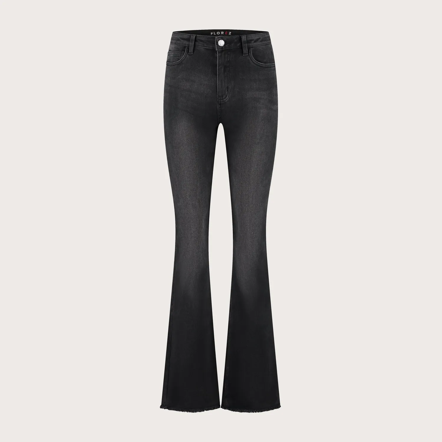 Florez Florèz Flared jeans Black stretch wijd uitlopend