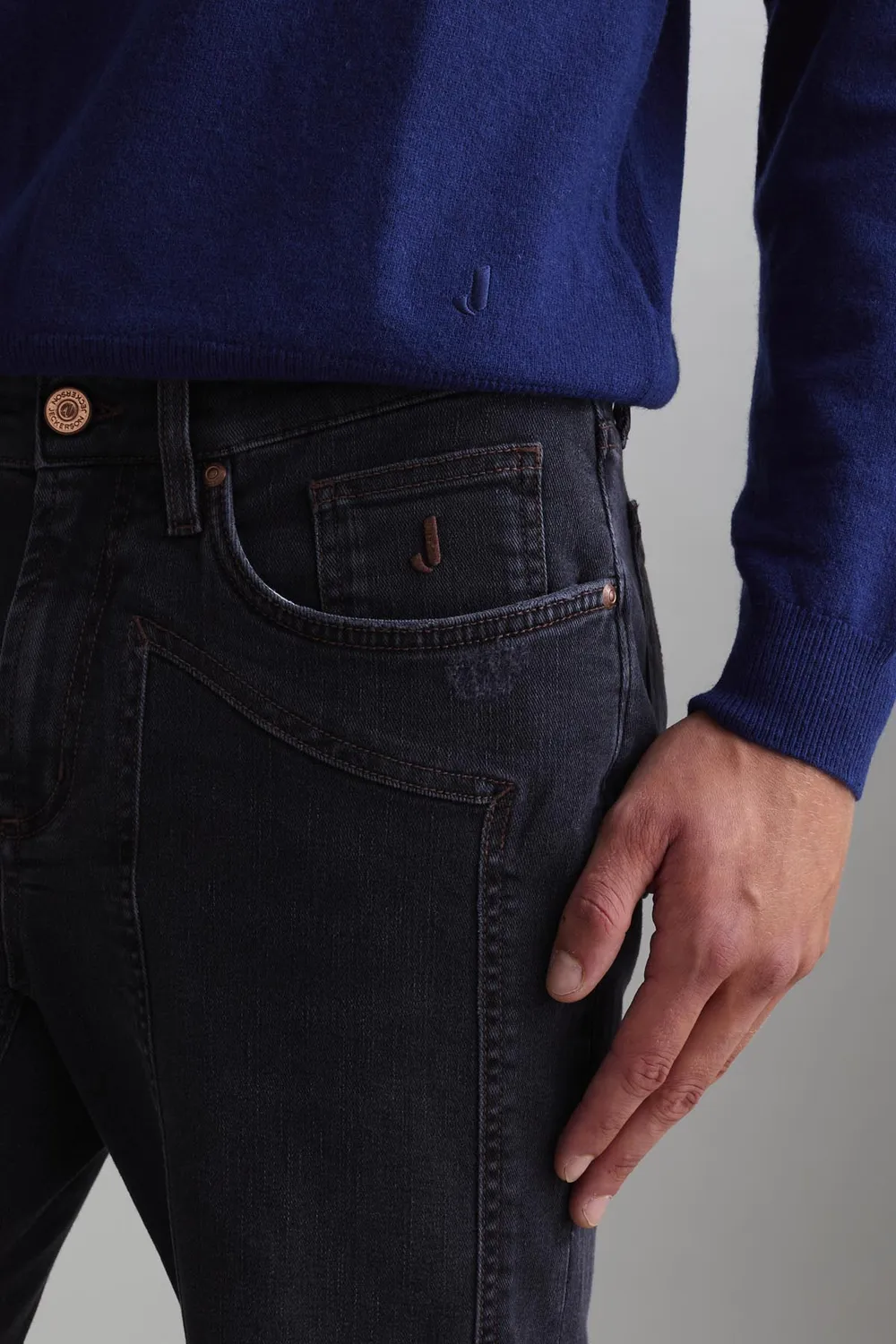 Jeckerson John slim fit jeans heren zwart light used denim