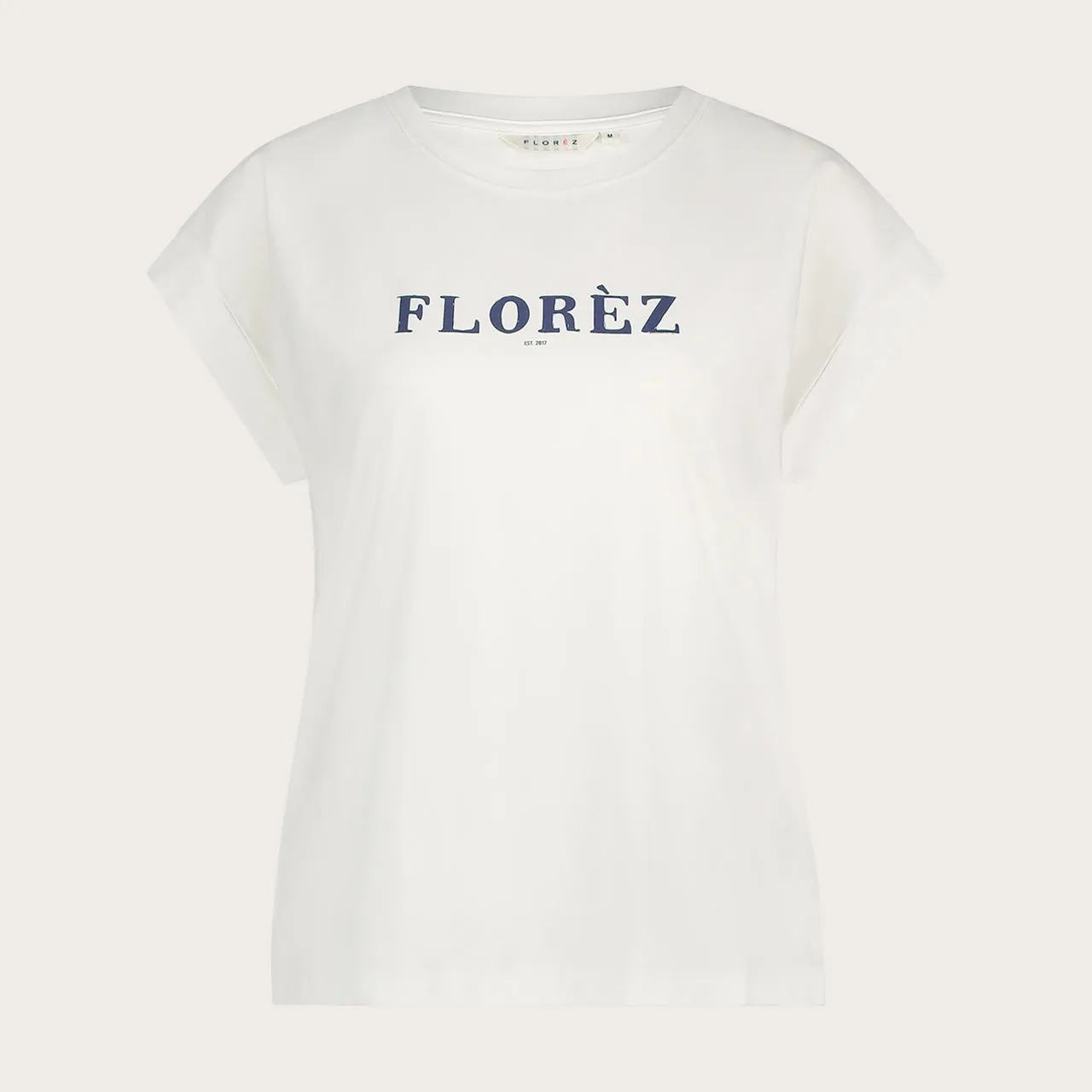 Florez Fien T-shirt wit katoenmix opdruk
