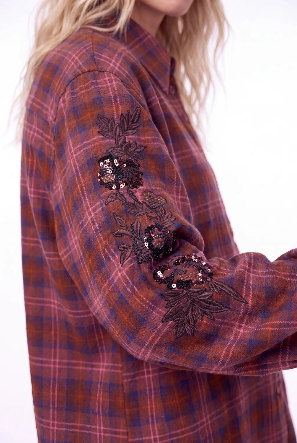 Florez Scotie blouse Checked Burgundy ruit