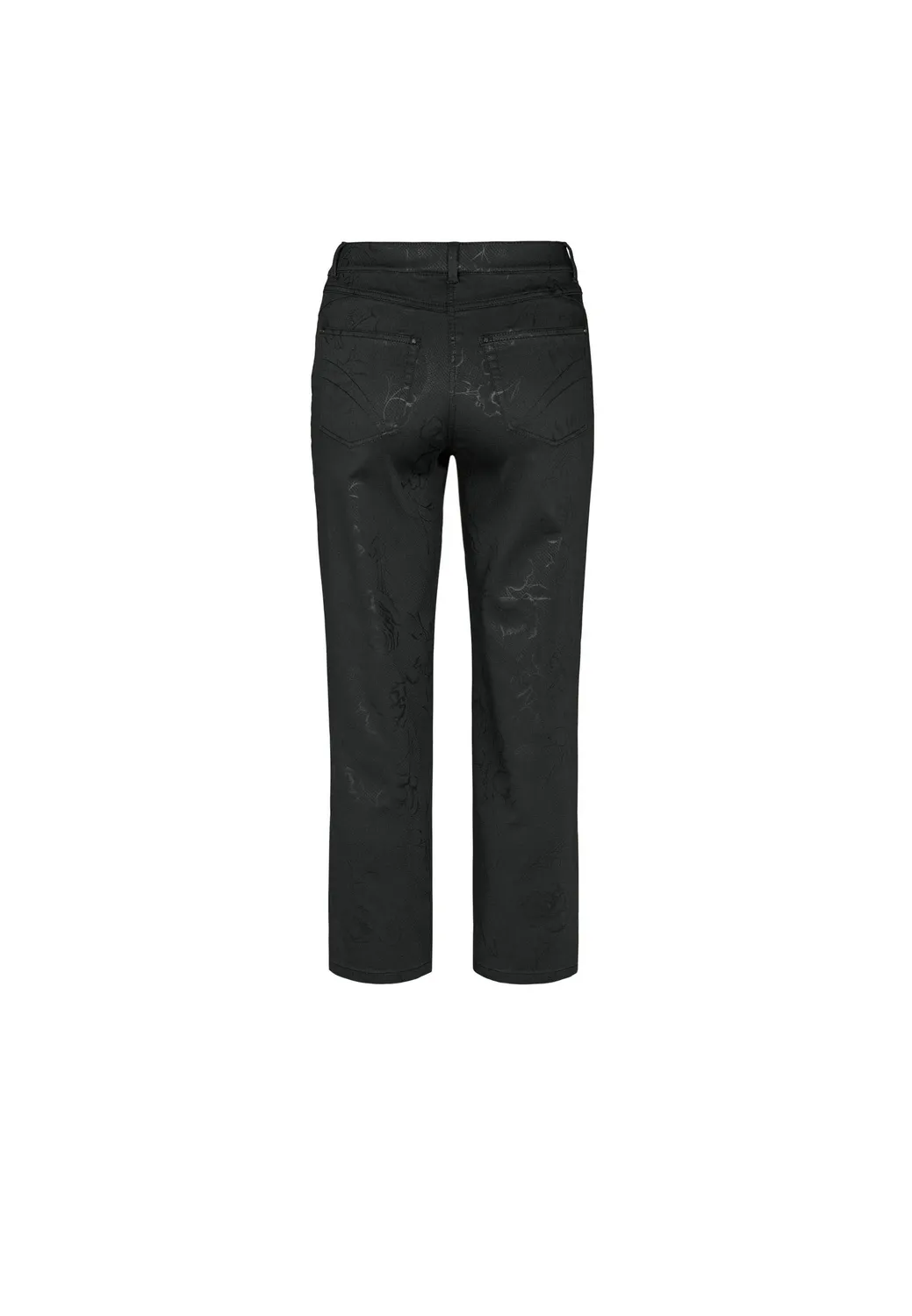 Laurie Hannah Regular broek black bloom print extra kort