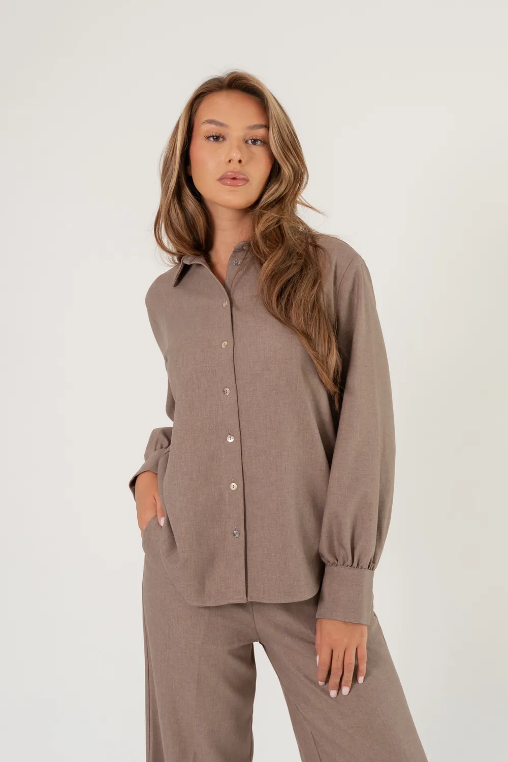 Corel Maxime Caravella blouse Taupe boxy