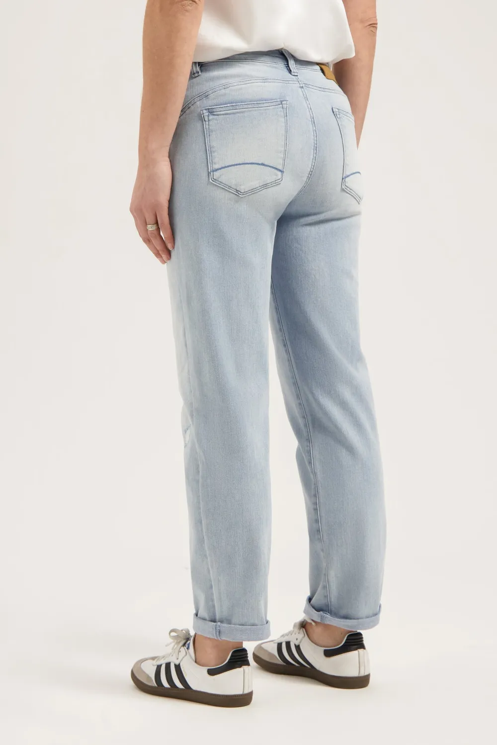 Florez Royal Mom Fit jeans la blue middelhoog