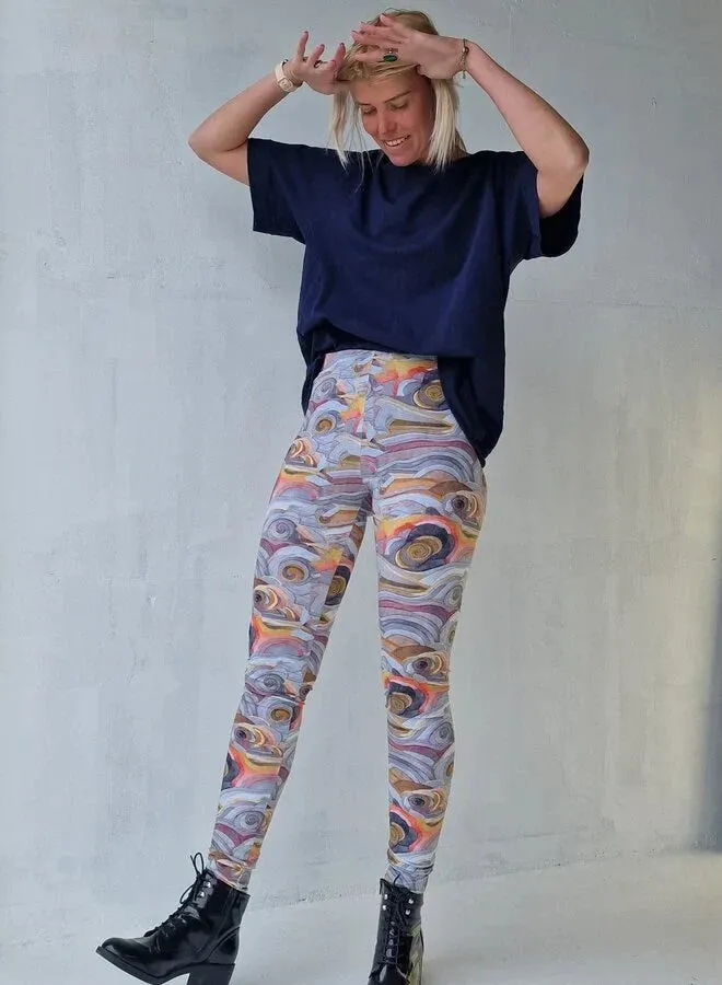 Langeleggings extra lange legging grafisch lengtemaat 36 katoen
