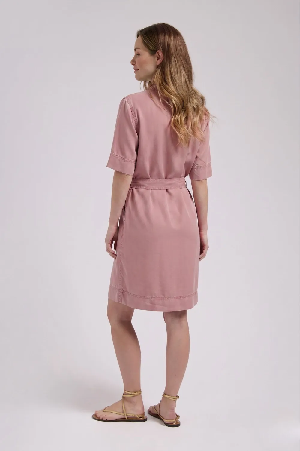 Florez Kayley midi-jurk Pinky rose Tencel