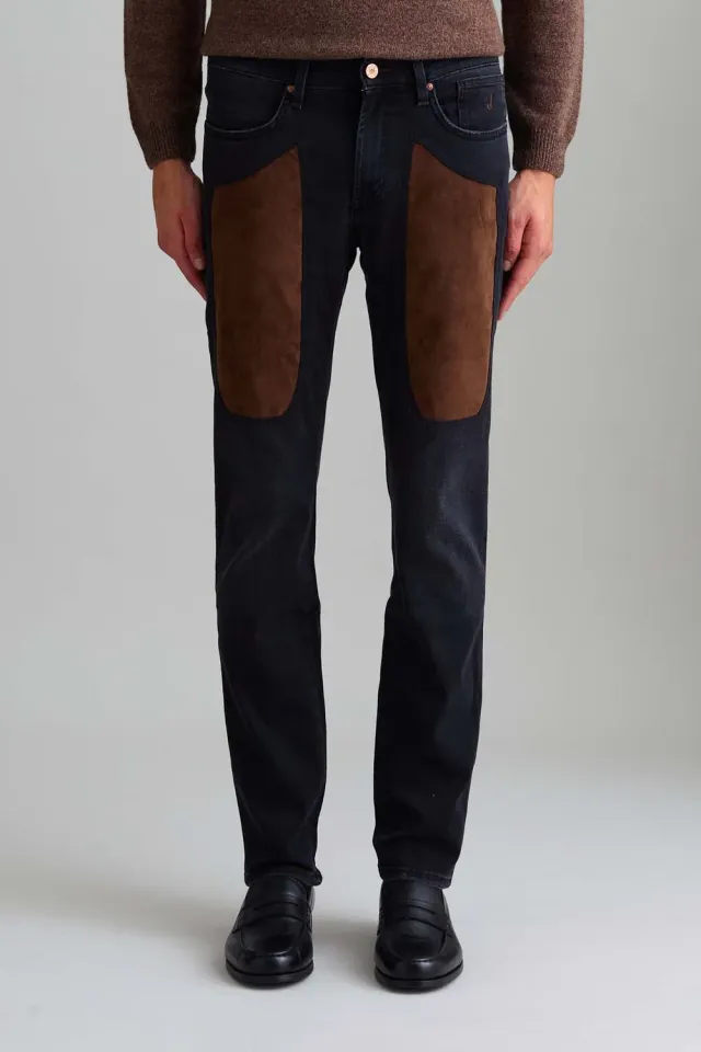 Jeckerson John jeans zwart slim fit alcantara