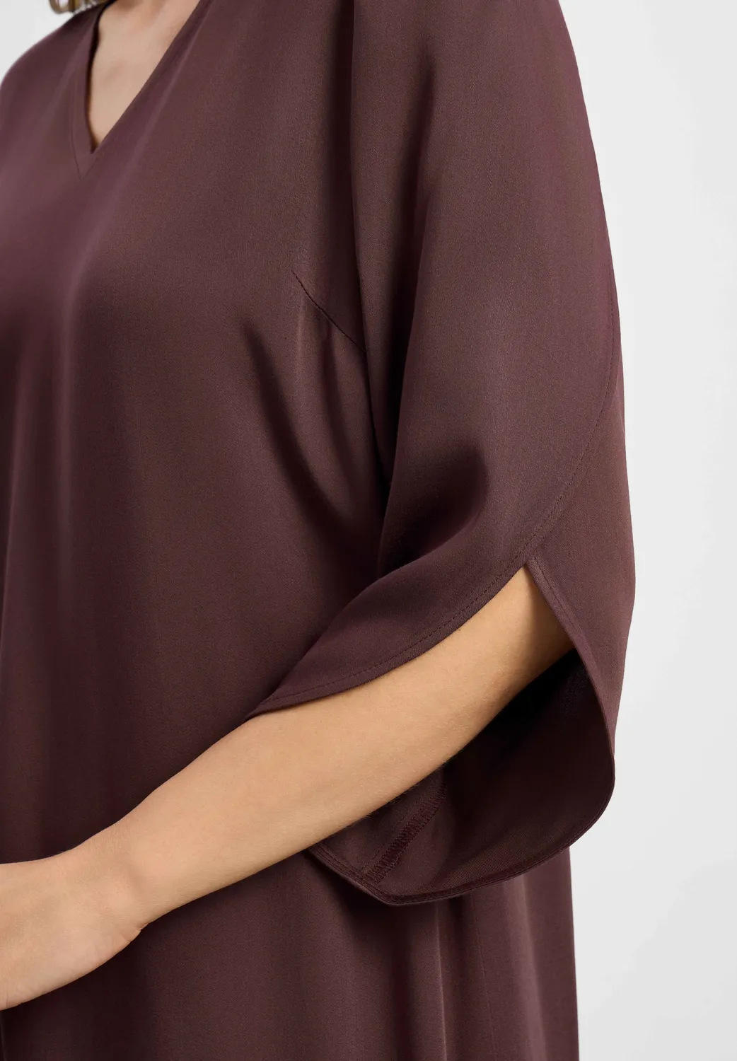 Laurie Nelly Dress 3/4 jurk dark plum viscose
