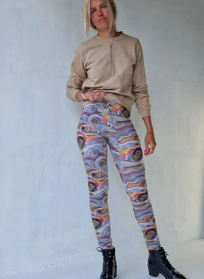 Langeleggings extra lange legging grafisch lengtemaat 36 katoen