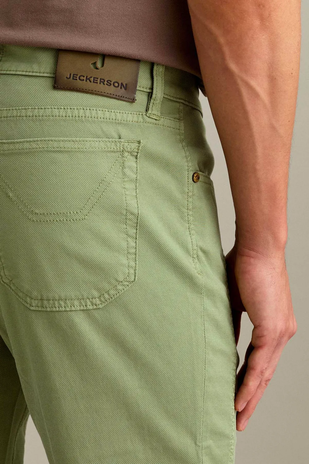 Jeckerson John Slim Fit broek saliegroen katoen