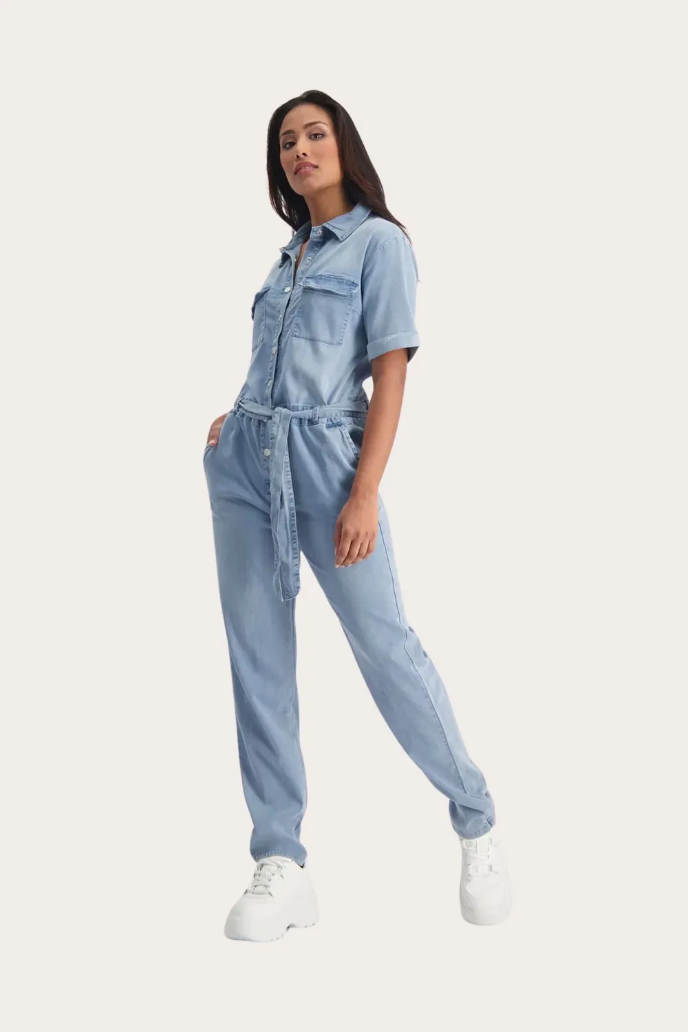 Florez Barca jumpsuit light blue relaxed fit