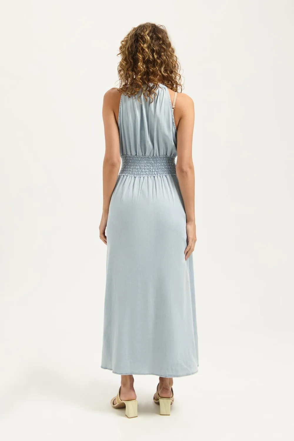 Florez Coco Dress maxi jurk Clear Blue denim