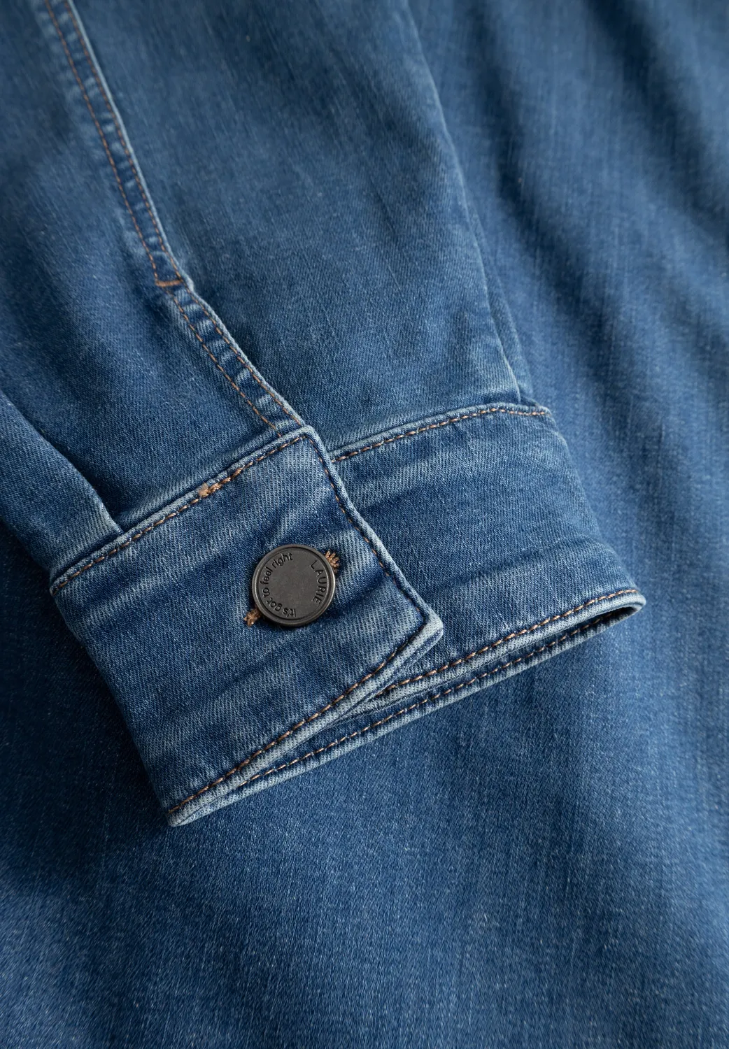 Laurie Mille Shirt Jacket LS denimjack washed blue stretch