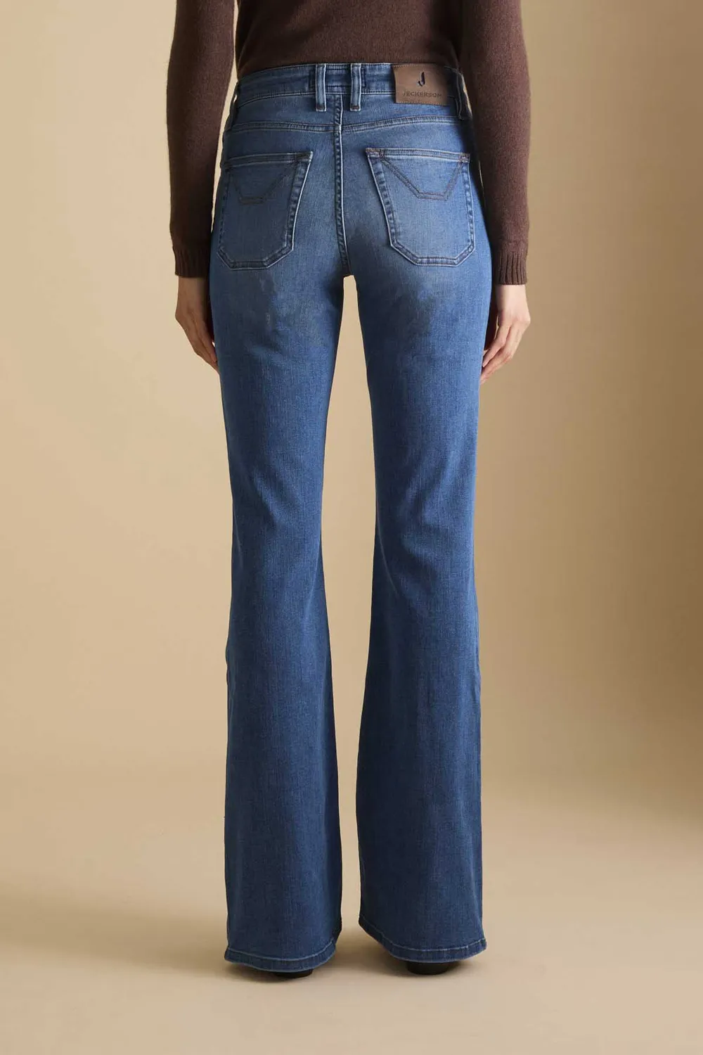 Jeckerson Jennifer flared jeans medio blauw stretch