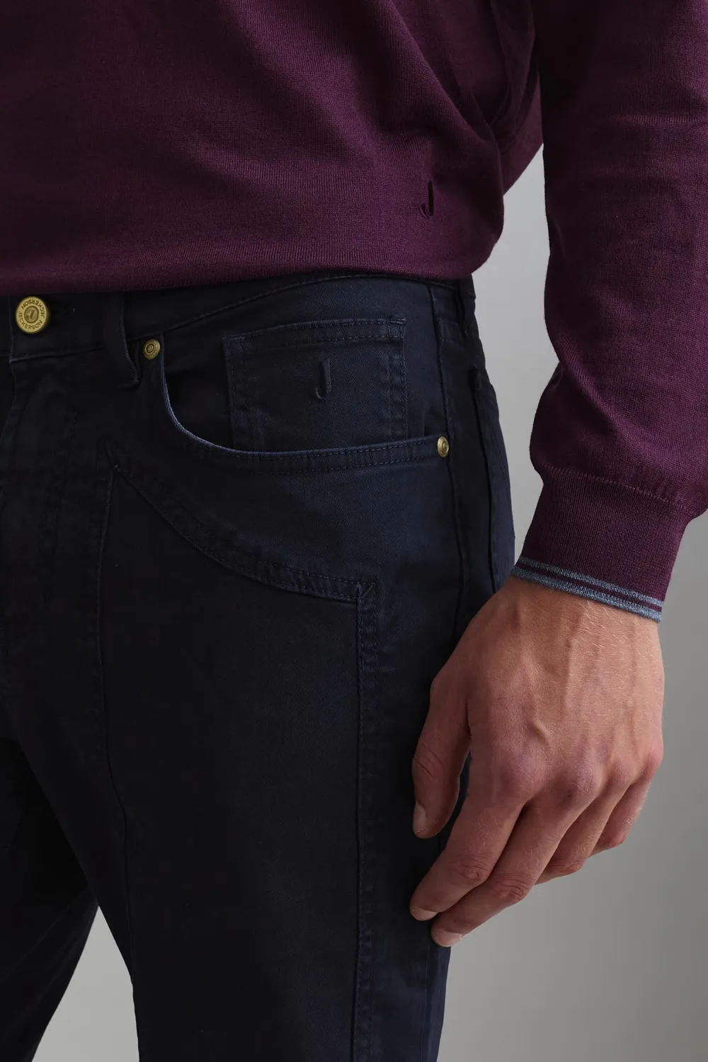 Jeckerson John slim fit broek donkerblauw katoen