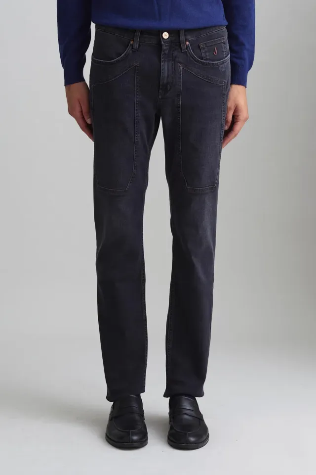 Jeckerson John slim fit jeans heren zwart light used denim