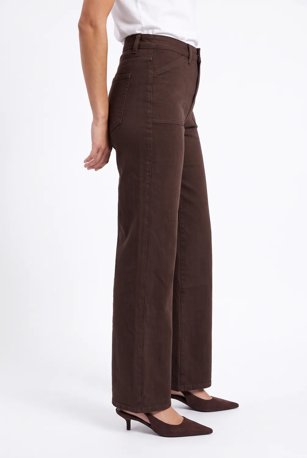 Florez Divina Dark Brown jeans wide leg