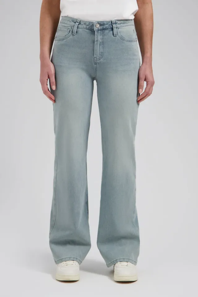Florez Sophie straight jeans Ash grey mid-waist